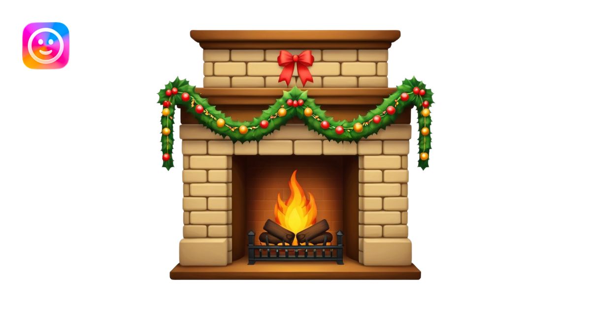 Xmas Fireplace emoji | AI Emoji Generator