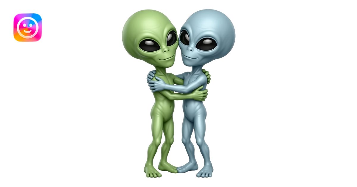 aliens hug emoji | AI Emoji Generator