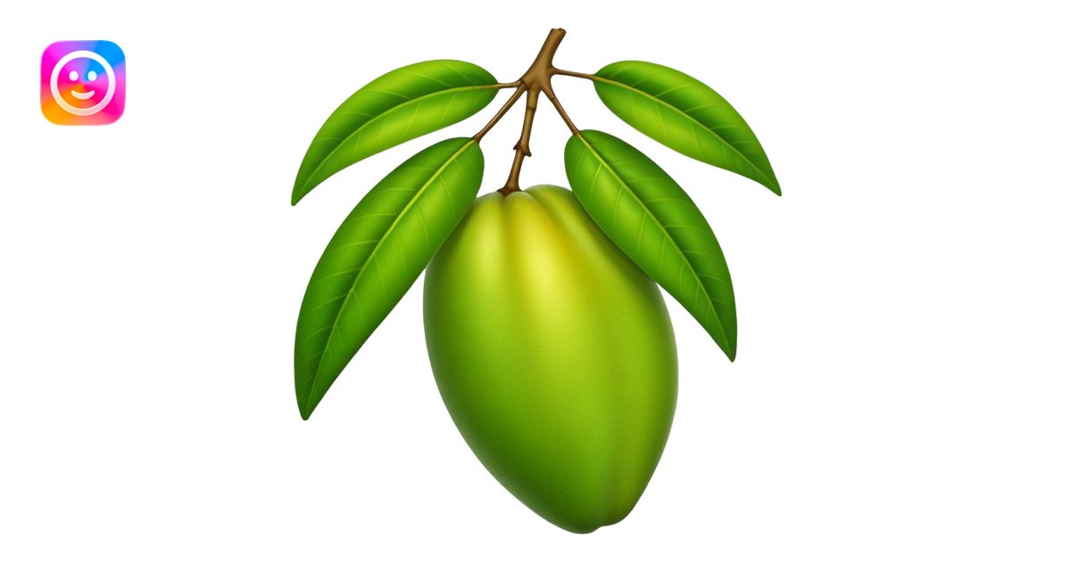 A green mango with leaves emoji | AI Emoji Generator