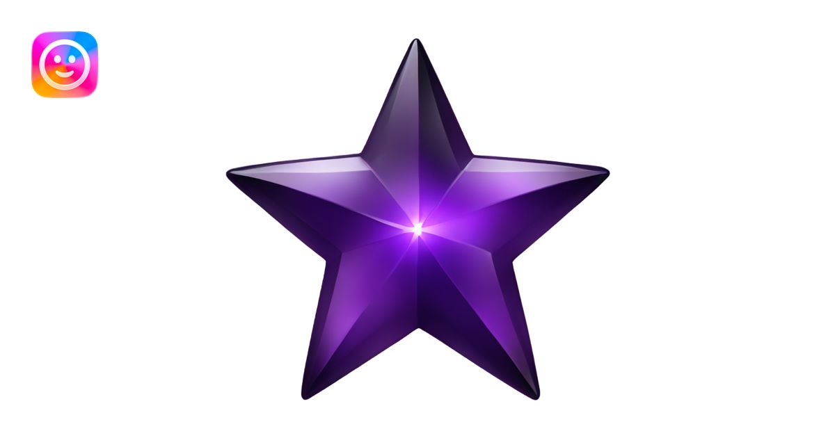 shiny black purple four-point star diamond rounded emoji | AI Emoji ...
