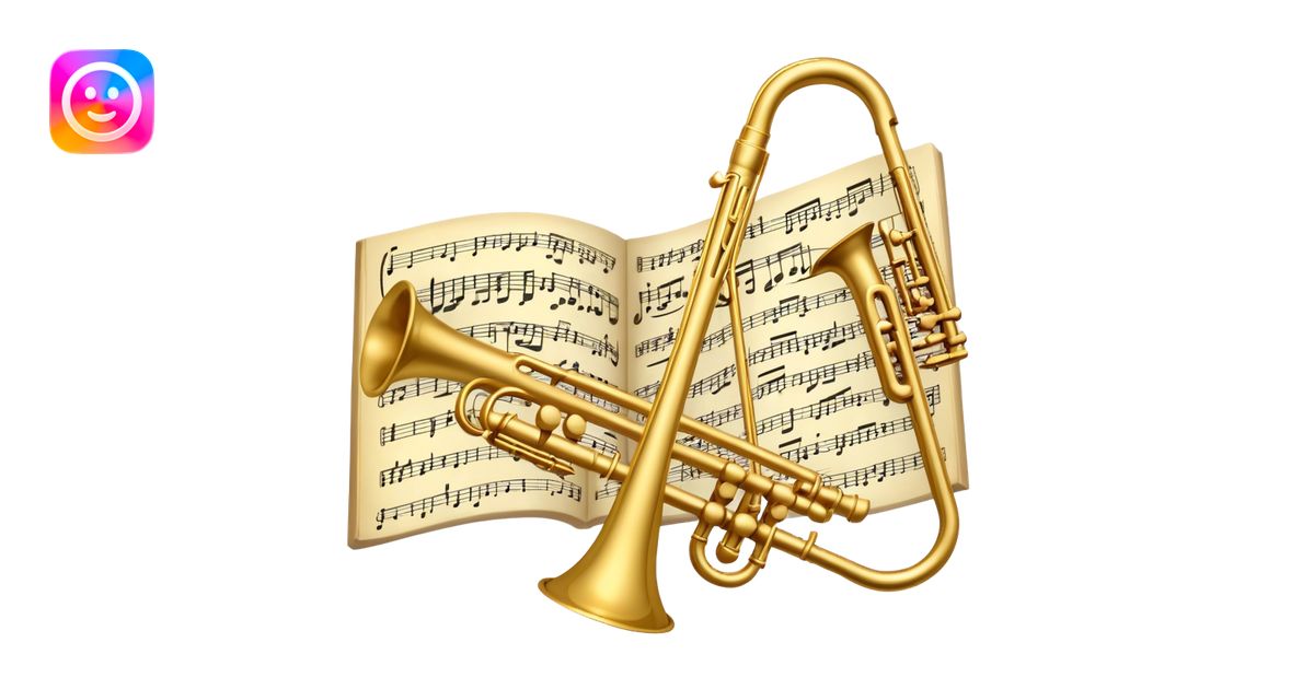 Create an elegant and artistic emoji that represents music arrangement ...