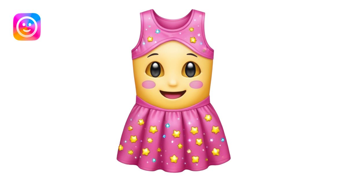 cute kawaii dress with happy smiling face and sparkles emoji style ...