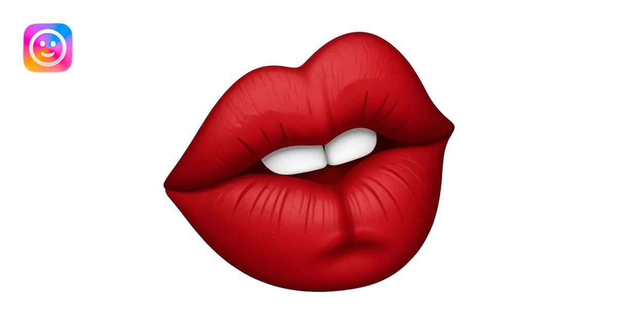 dark red kiss print emoji | AI Emoji Generator