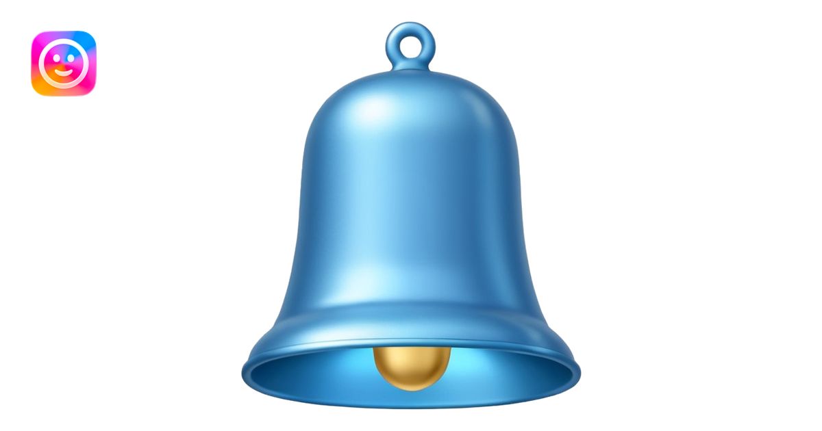 sky blue bell, minimal and iconic emoji | AI Emoji Generator