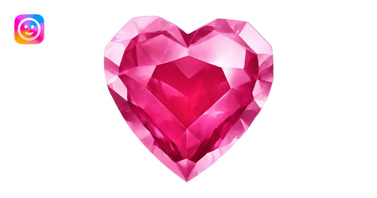 Ruby crystal heart emoji | AI Emoji Generator