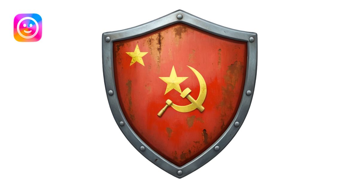 generate a very realistic shield with the USSR flag emoji | AI Emoji ...