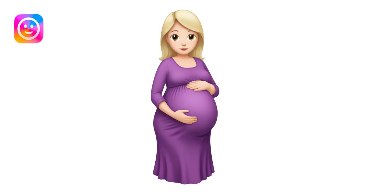 heavily pregnant woman with very very large overdue belly emoji | AI ...