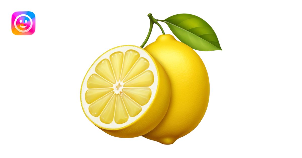 Lemon Cut Fruit emoji | AI Emoji Generator