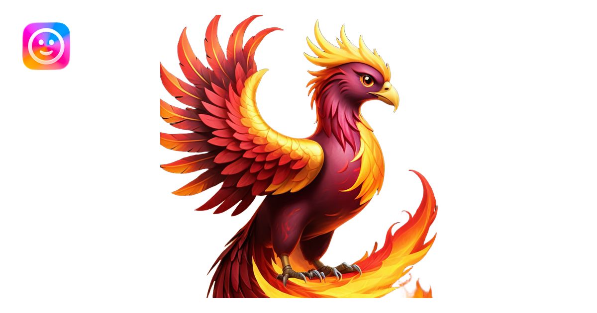 Cinematic Noble Battle-Hardened Mystical Fire Phoenix Portrait Emoji ...