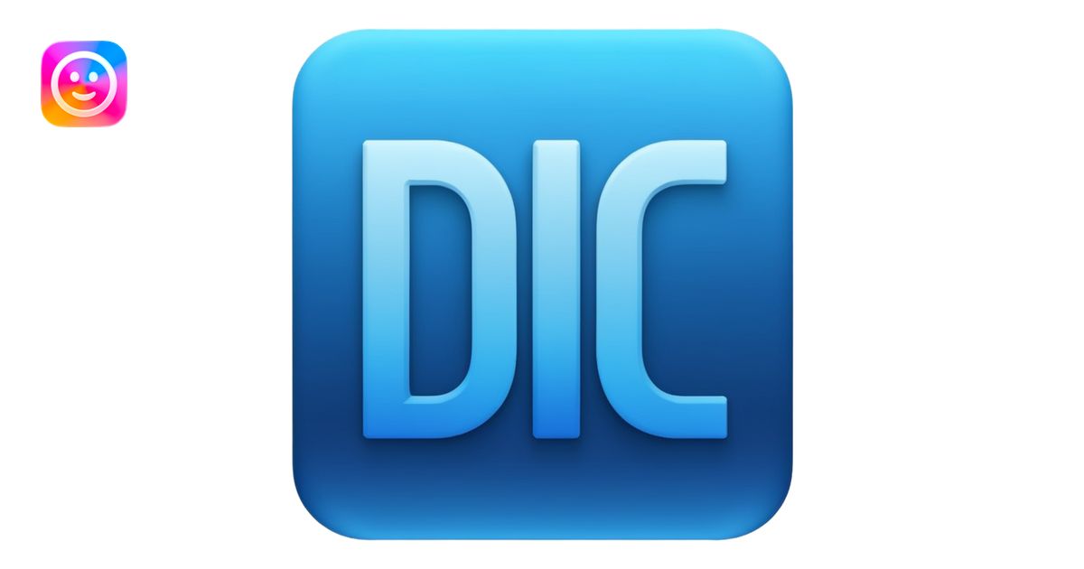 Emoji-style icon of 'DBC' in bold uppercase letters, blue gradient ...
