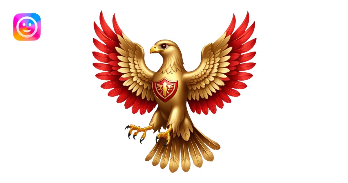 Golden hawk with spread wings, House Bellona symbol, Red Rising emoji ...