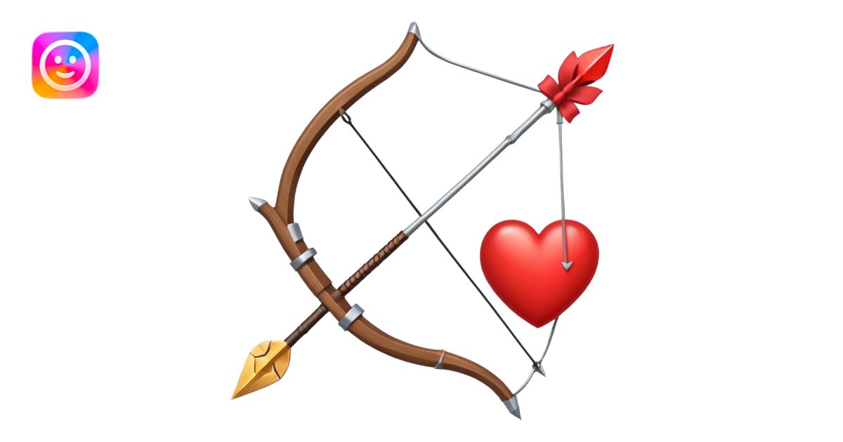 bow and arrow with red heart in the middle emoji | AI Emoji Generator