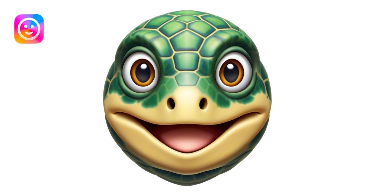 Cinematic Realistic Comical Sea Turtle Portrait Emoji, Head tilted ...