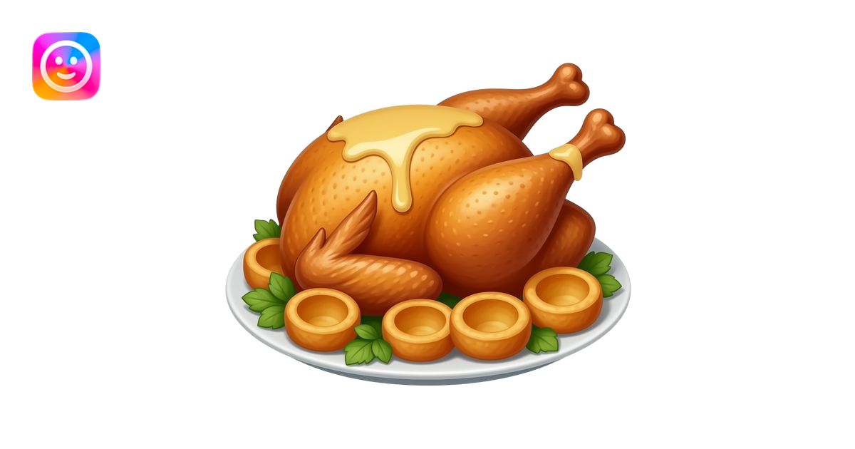 realistic -- roast chicken, yorkshire pudding, gravy on top emoji | AI ...
