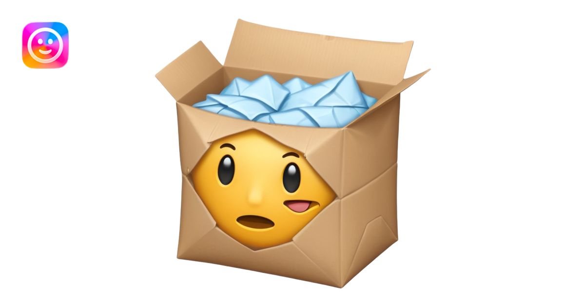 Generate a realistic emoji-style icon of the a package which is empty ...