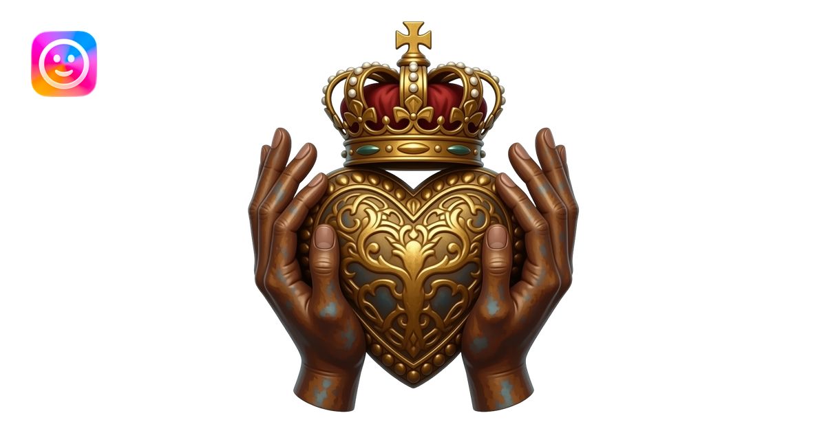 Two elegant, rusty women's hands hold a bronze, excessively ornate ...