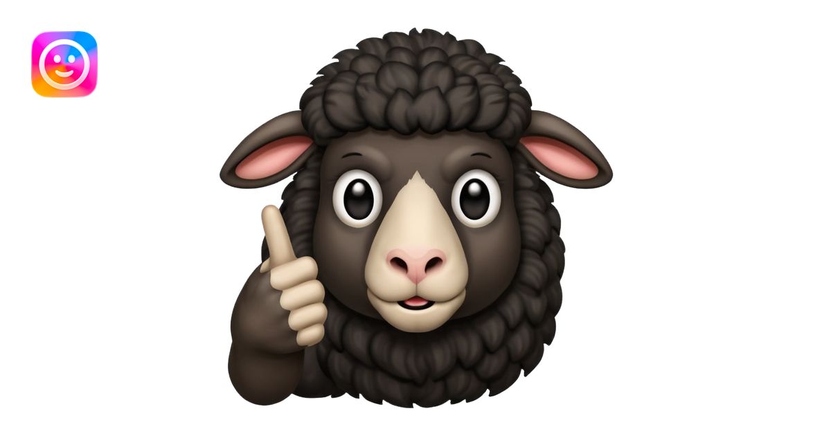 angery black sheep giving the middle finger emoji | AI Emoji Generator