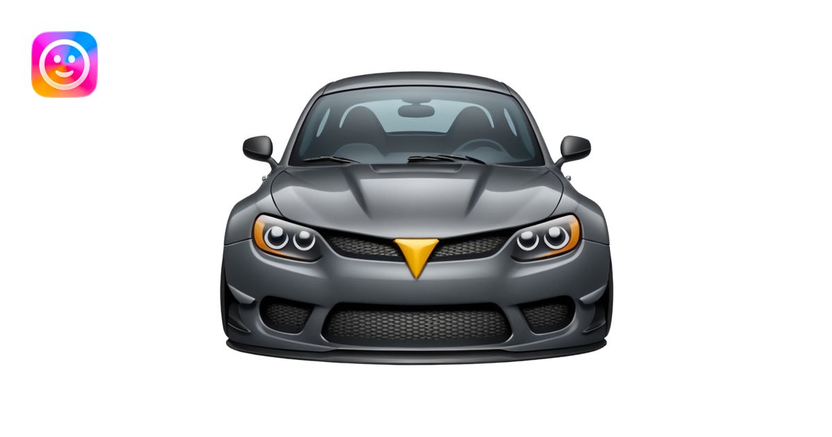 Emoji of a car with wide fenders, carbon fiber hood, and aggressive ...