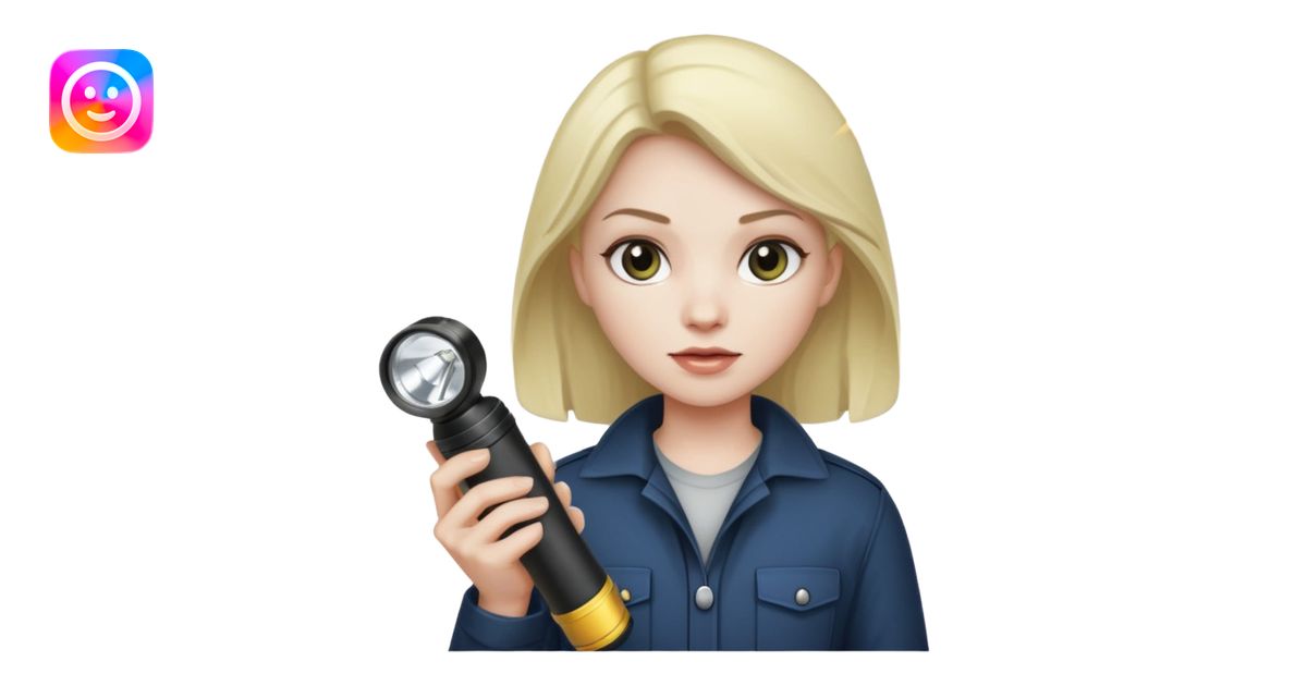 dead by daylight sable ward with a flashlight emoji | AI Emoji Generator