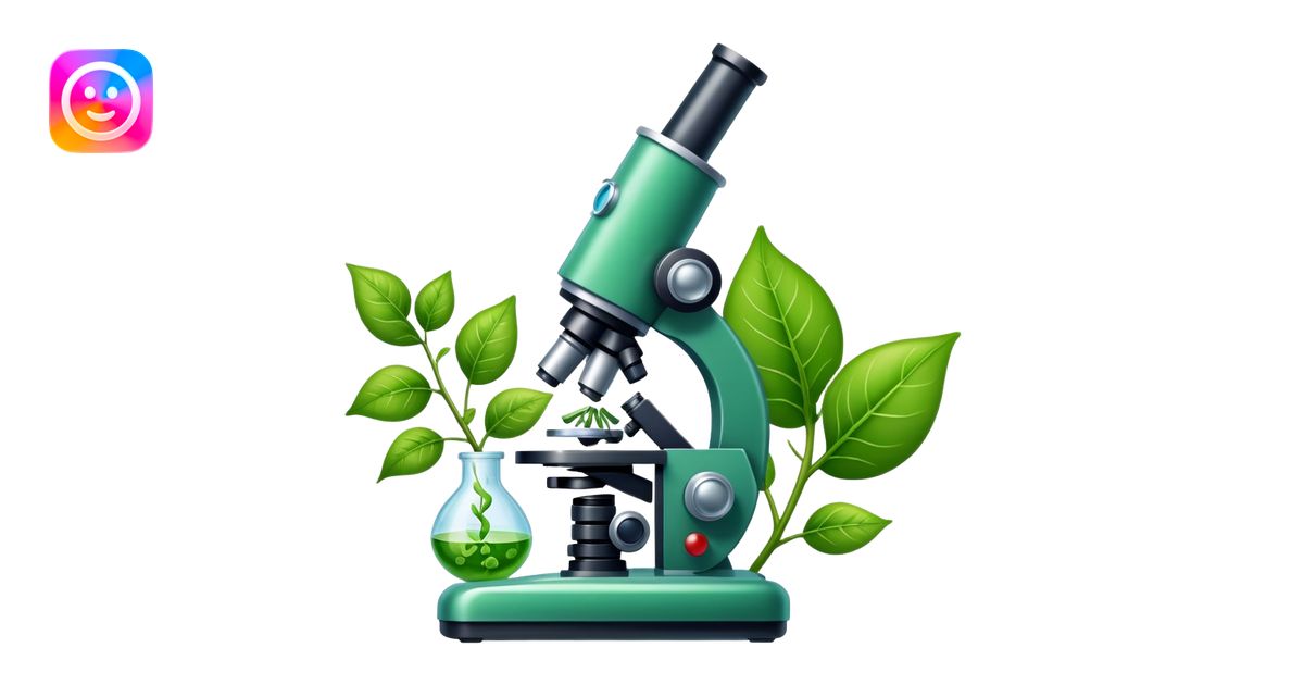 An icon featuring a DNA strand, a microscope with visible cells, and a ...