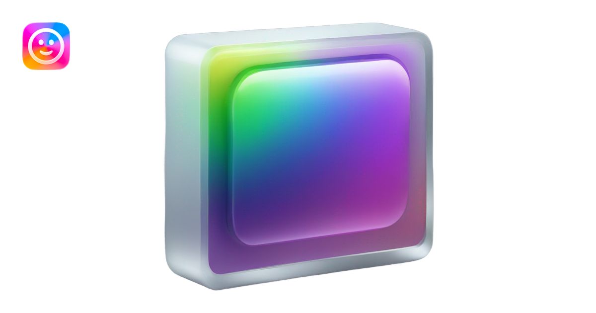 terminal prompt icon logo but with tempered glass and rainbow reflects ...