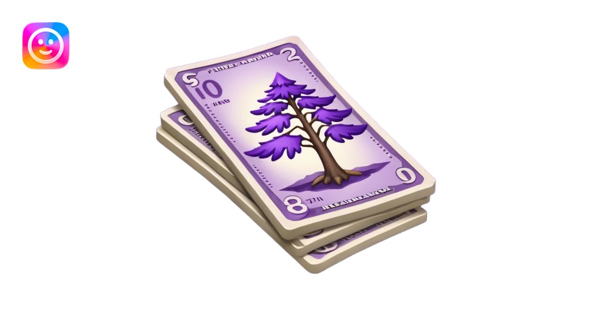 purple bank notes with darker purple pine logo on it emoji | AI Emoji ...