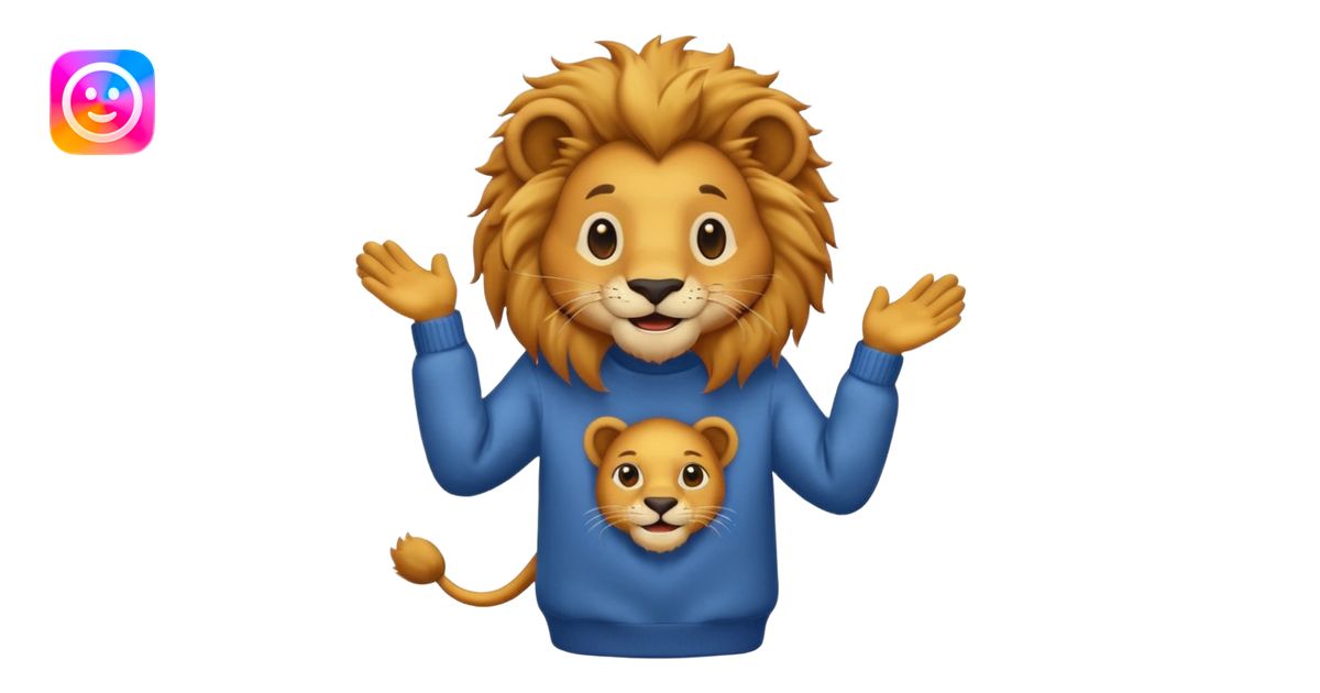 lion wearing jumper emoji | AI Emoji Generator