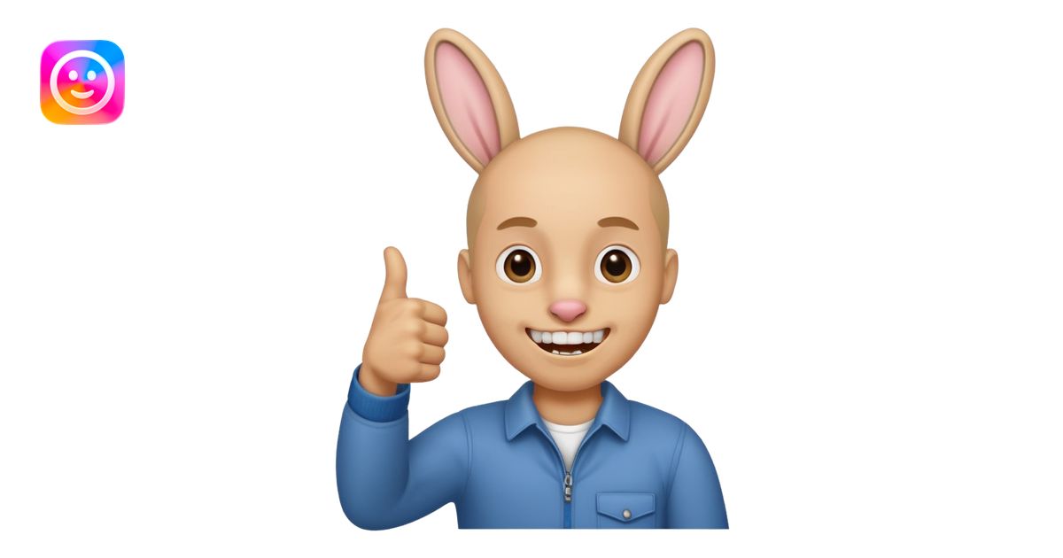 thumb up man with rabbit teeth emoji | AI Emoji Generator