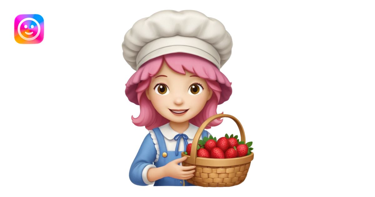 Strawberry shortcake character emoji | AI Emoji Generator