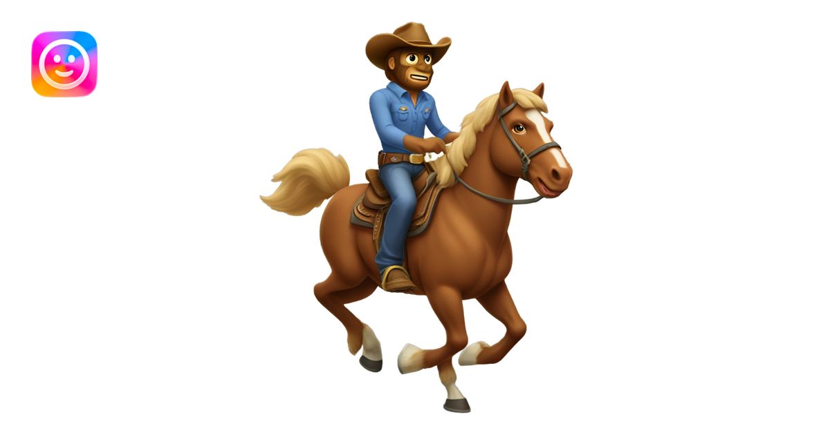 Cowboy Bigfoot on horseback emoji | AI Emoji Generator