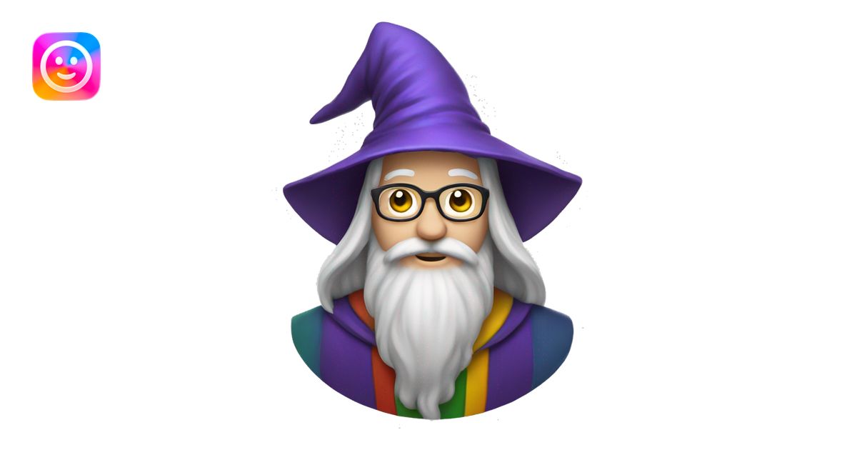 Wizard in rainbow emoji | AI Emoji Generator