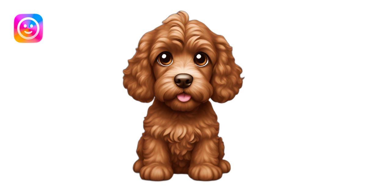 Reddish brown coloured Cockapoo puppy emoji | AI Emoji Generator