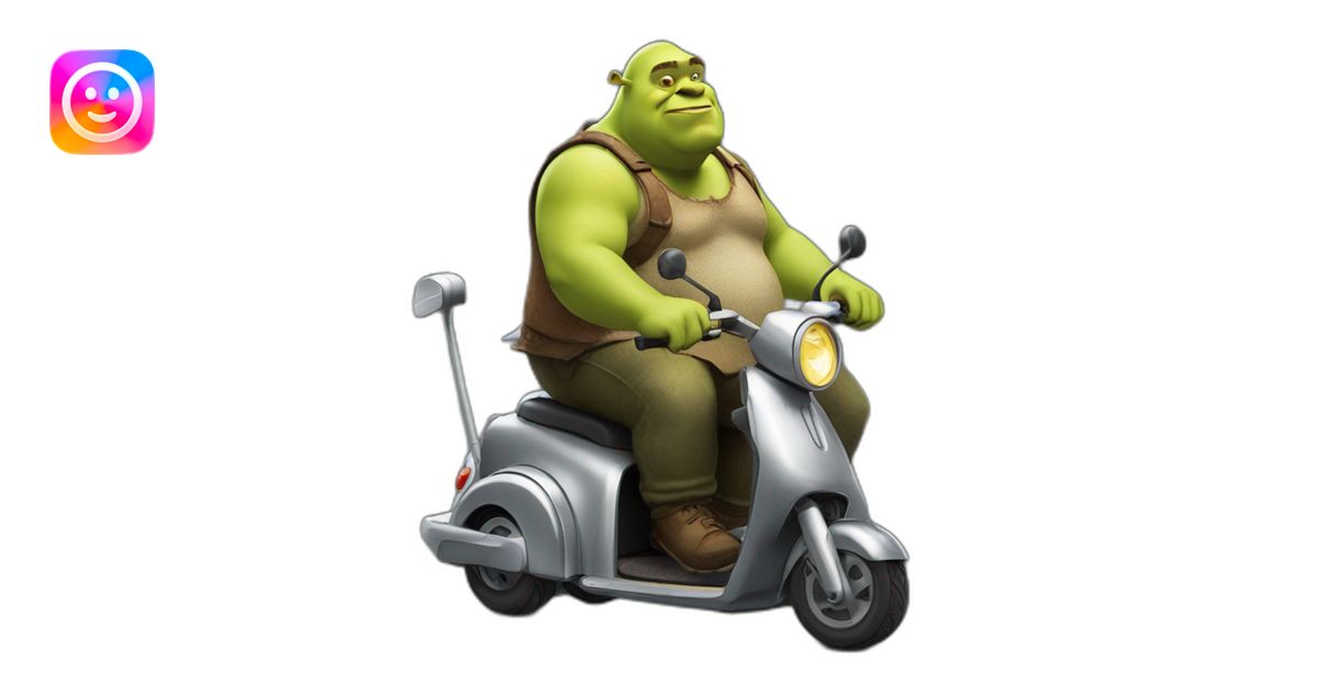 obese-shrek-riding-mobility-scooter emoji | AI Emoji Generator