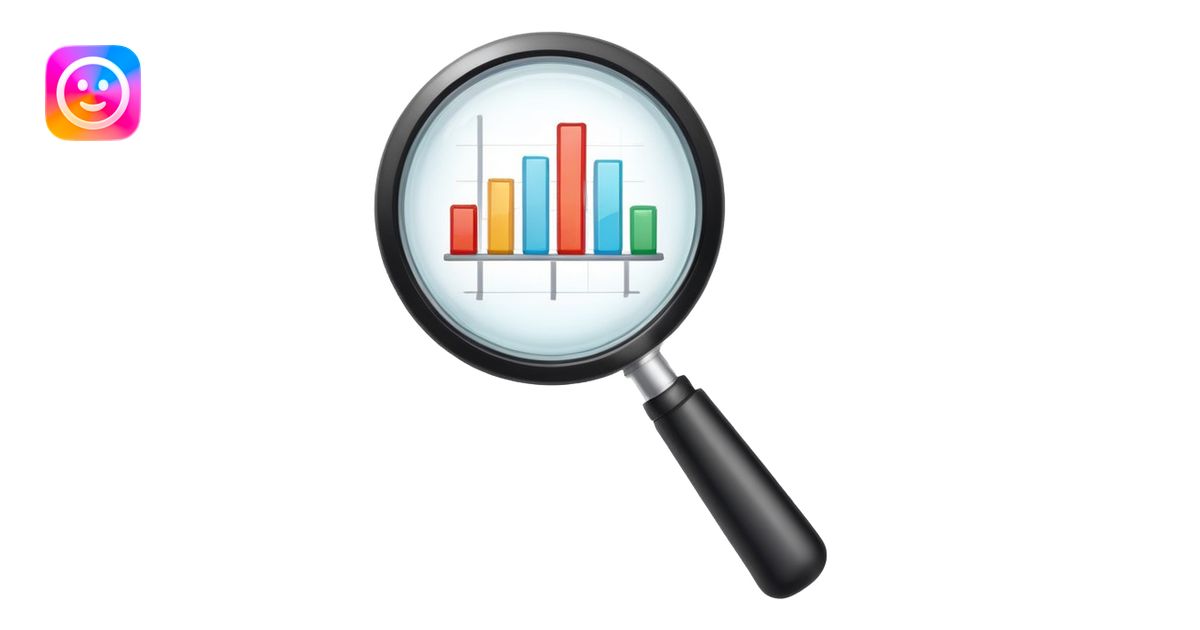 magnifying glass with a growing bar chart inside emoji | AI Emoji Generator
