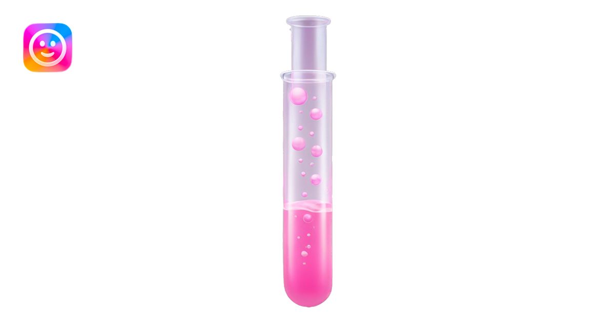 Test tube filled by light pink liquid emoji | AI Emoji Generator