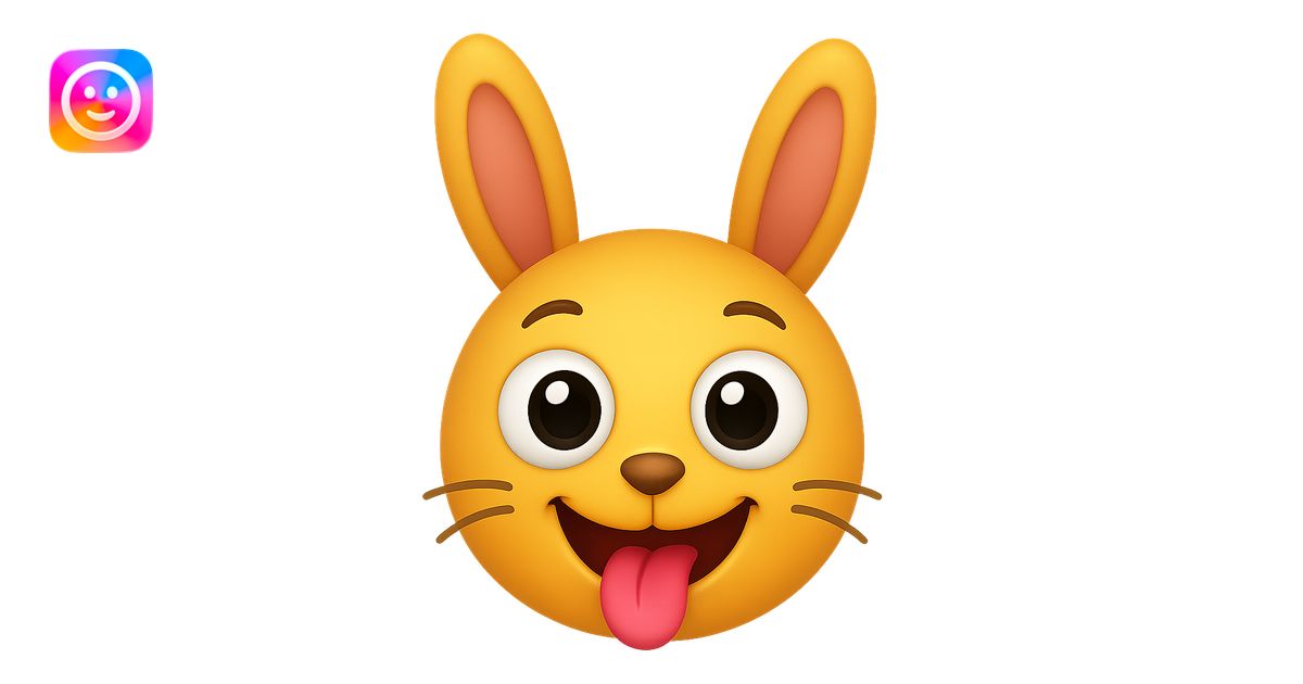 A cute and funny rabbit in emoji style emoji | AI Emoji Generator