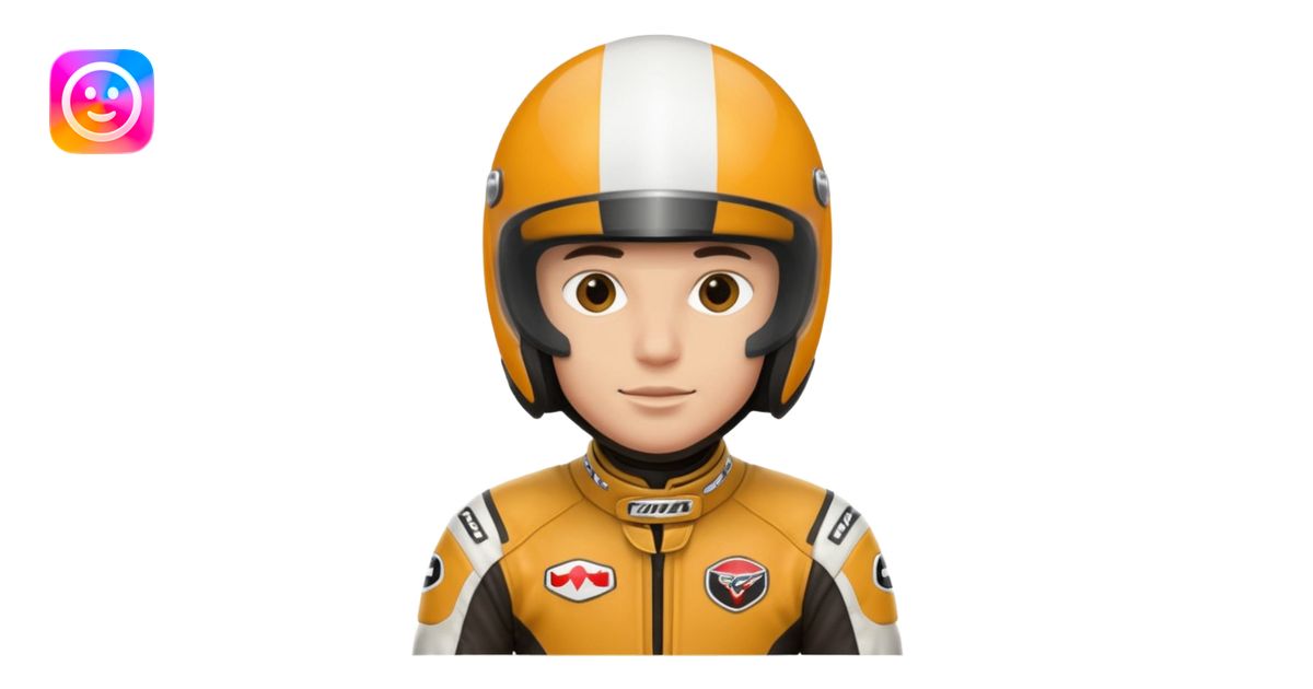 motorcycle racer with full face helmet emoji | AI Emoji Generator