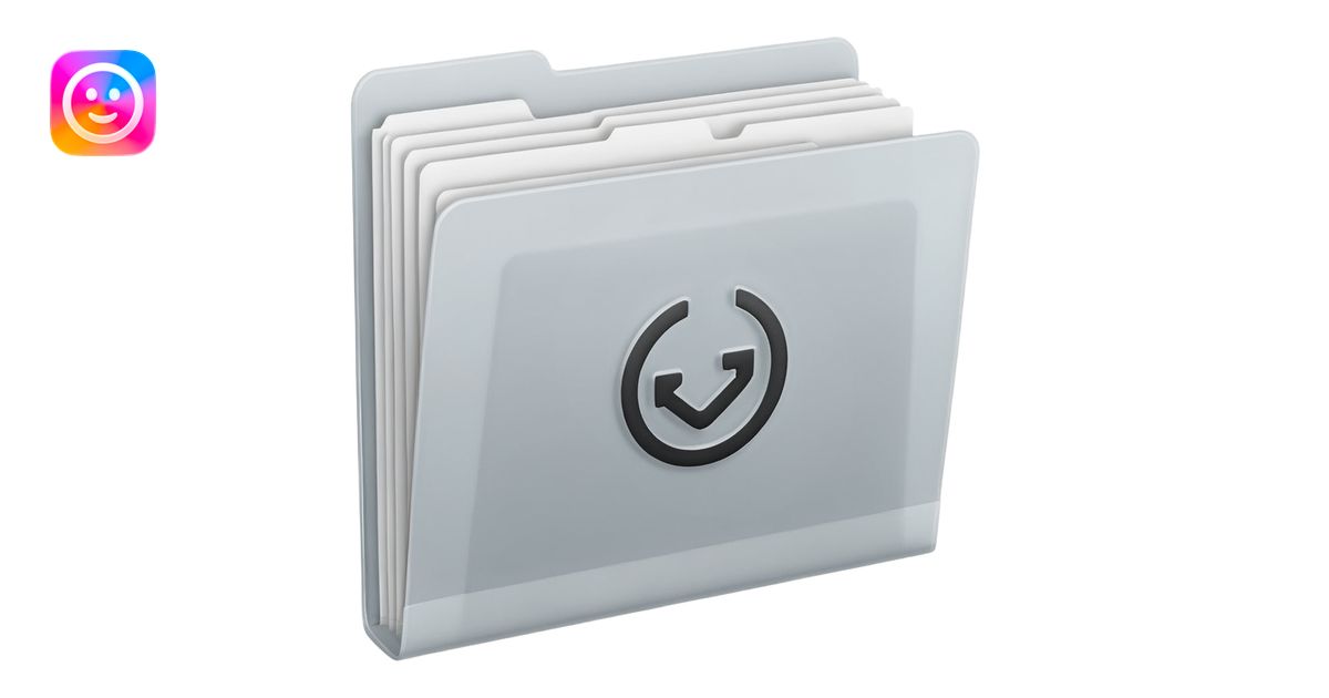A minimal emoji-style icon of this frosted light-gray plastic folder ...