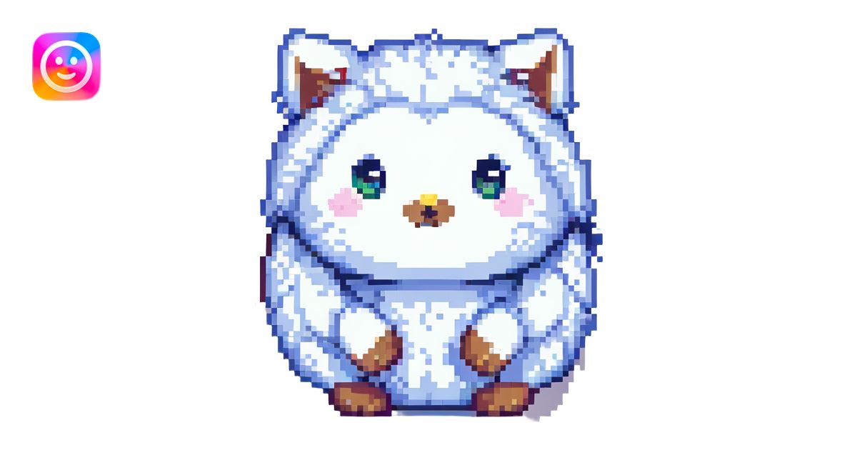 fluffy, simple and cute pixel art style illustration | AI Emoji Generator