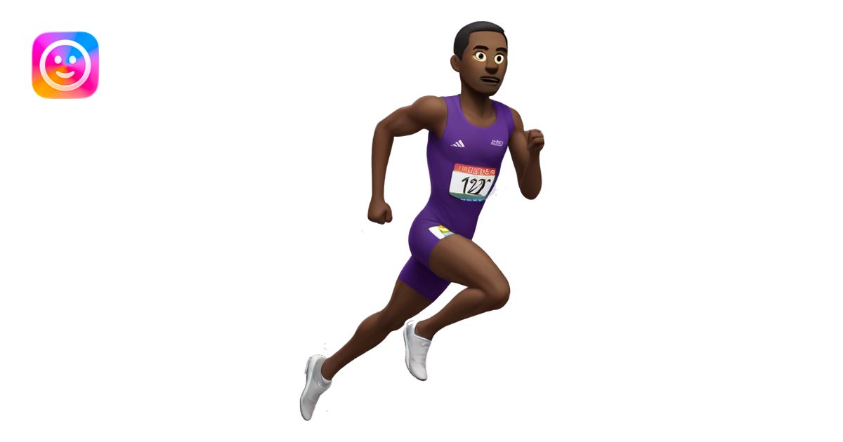 Track sprinter running in a deep purple uniform race ambiguous emoji ...