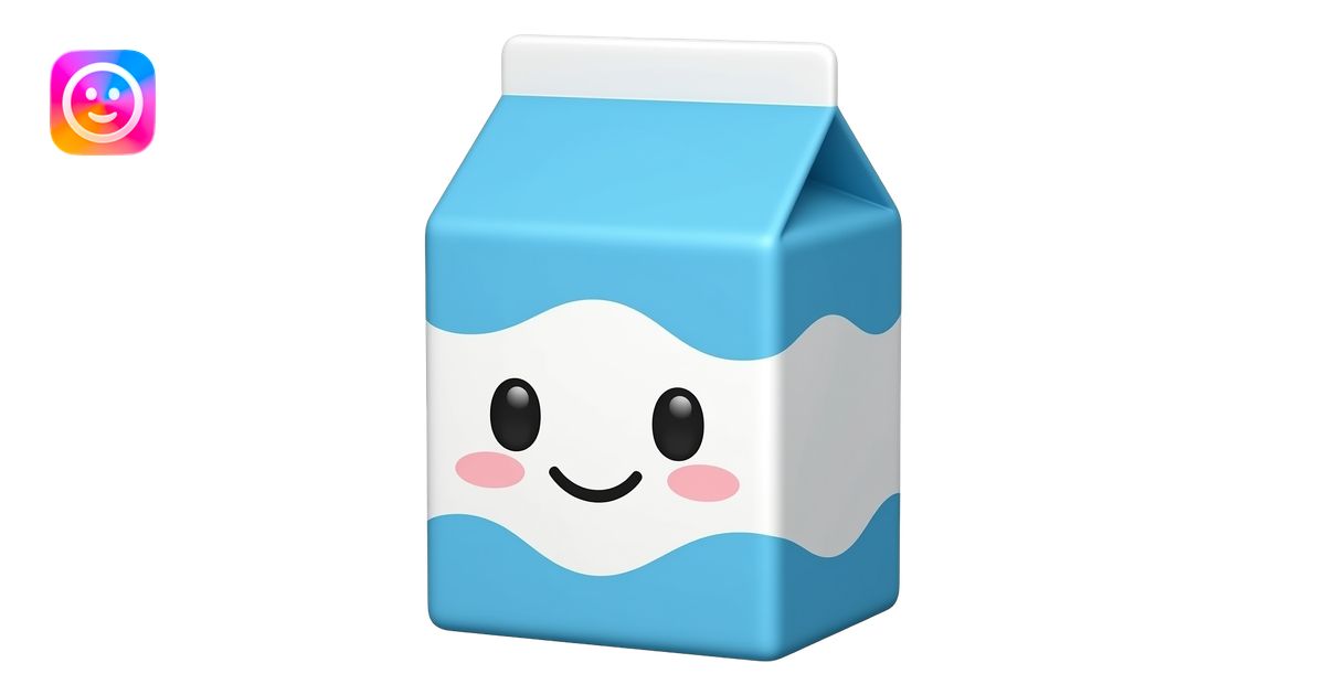 Cute Milk Carton With Cute Face emoji | AI Emoji Generator