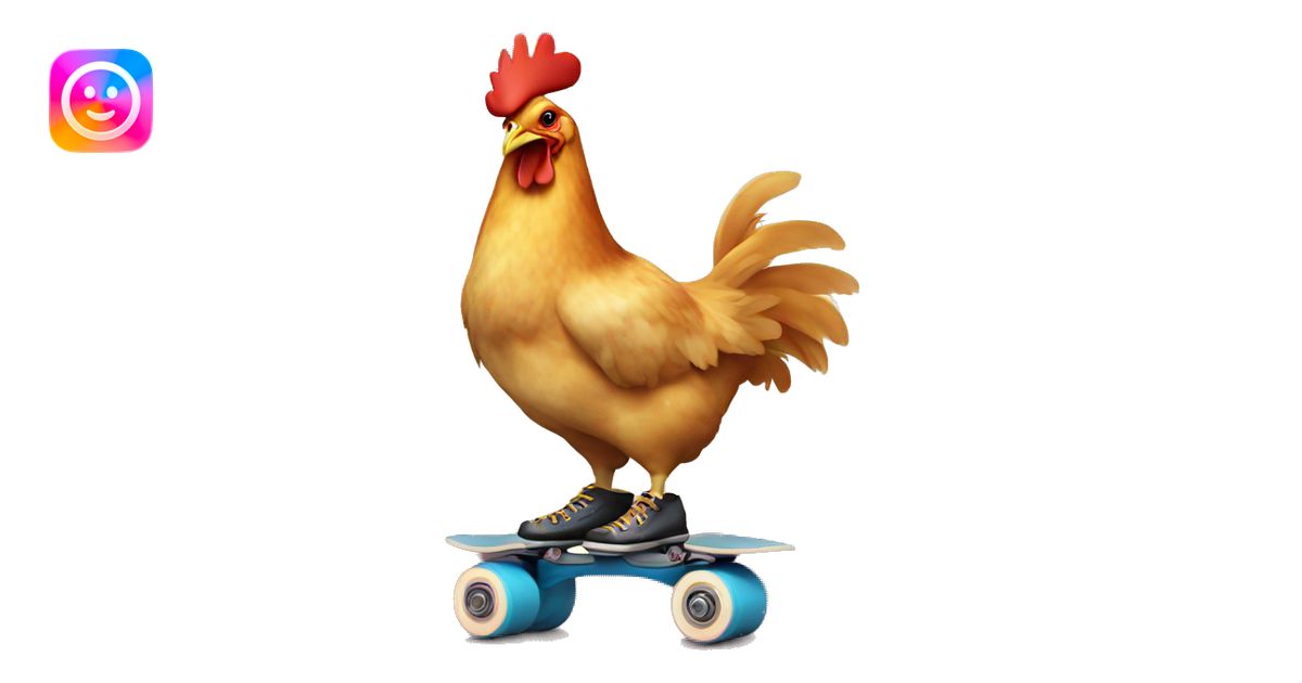 Chicken on roller skates emoji | AI Emoji Generator