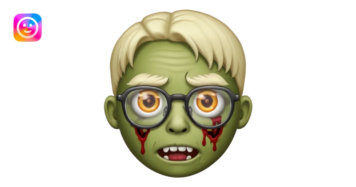 make a zombie emoji with a nose piercing and glasses emoji | AI Emoji ...
