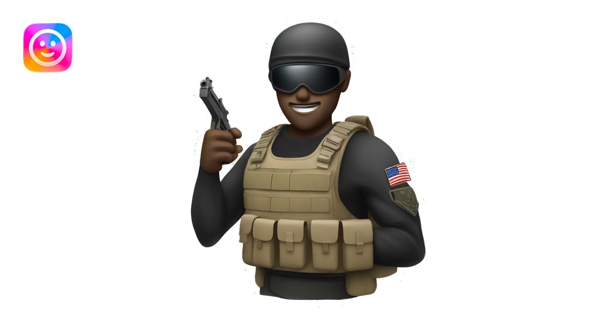 Special forces thumbs up with pistol emoji | AI Emoji Generator