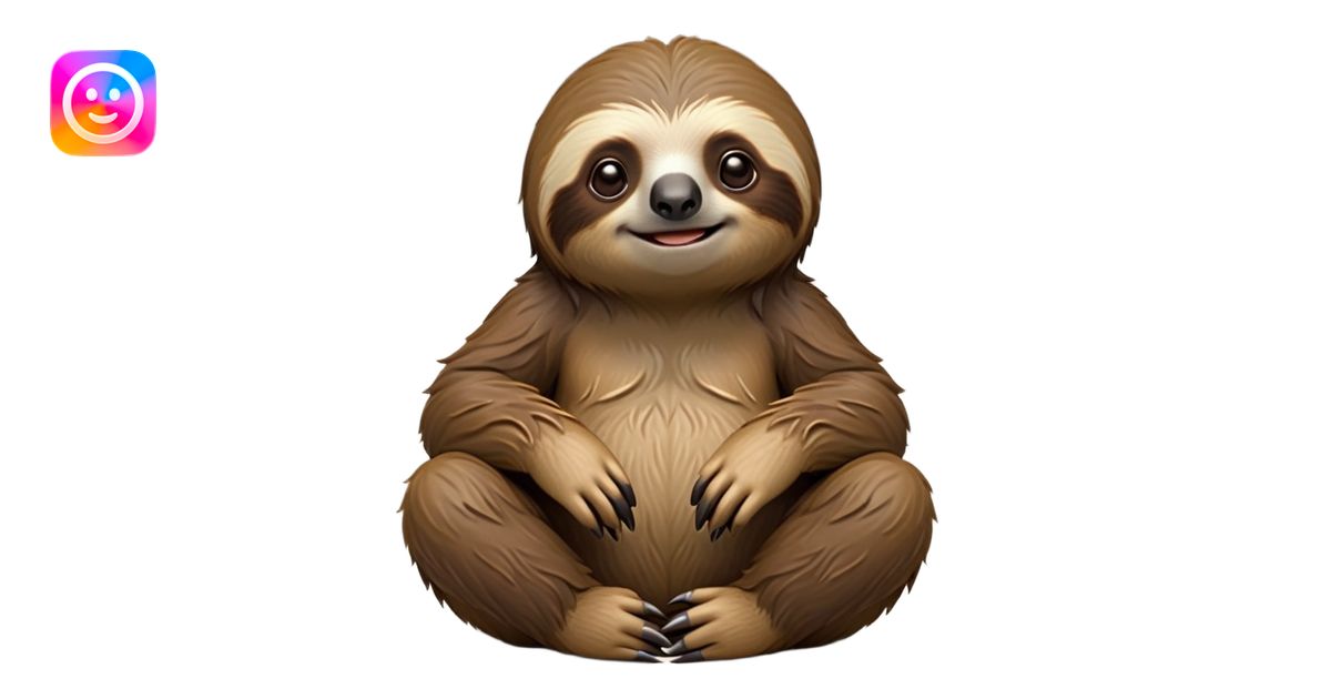 cinematic-sloth-realistic-full-body-sitting-emoji,-long-curved-claws ...