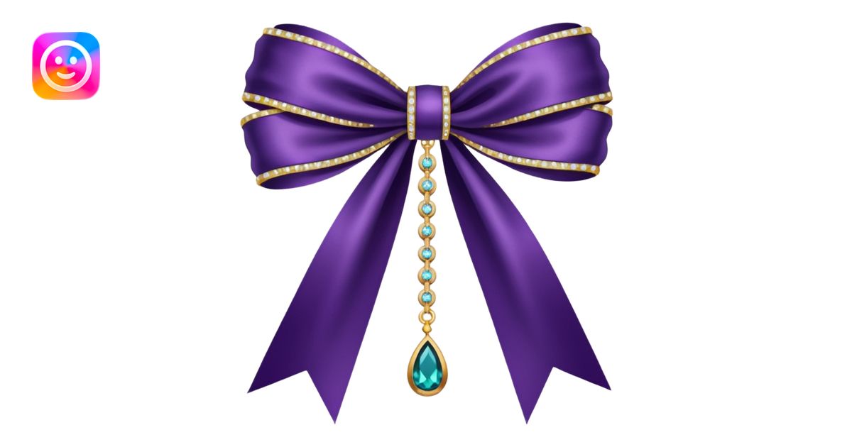 dark purple ribbon with jewelry emoji | AI Emoji Generator