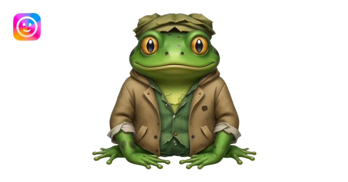 homeless poor frog emoji | AI Emoji Generator
