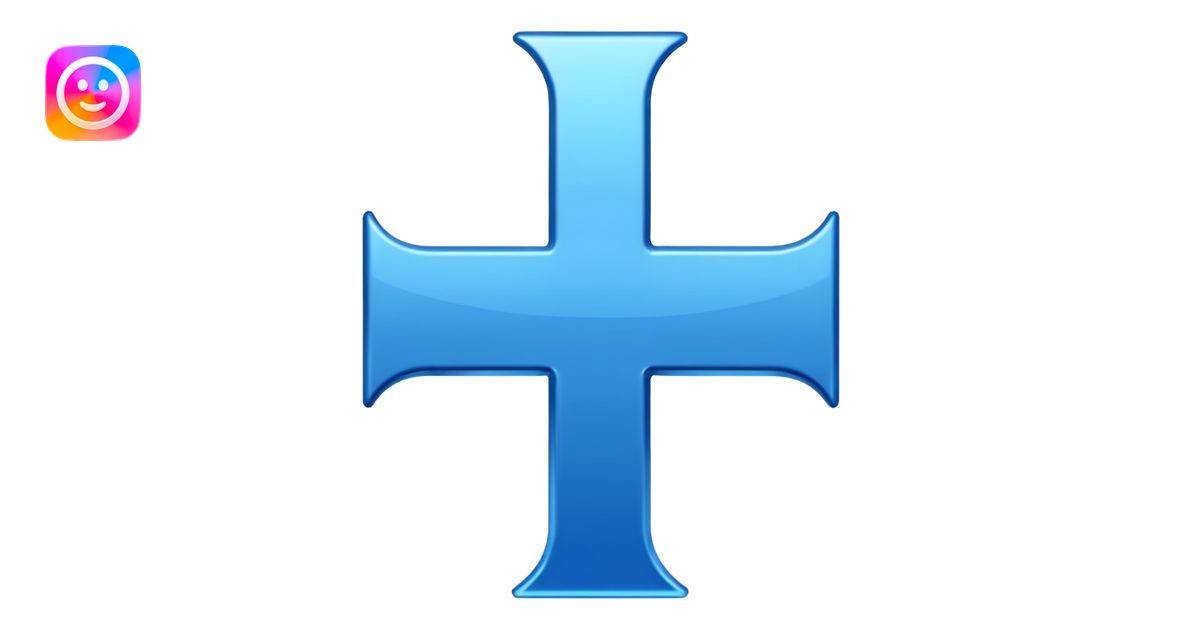 Blue plus(addition) symbol emoji | AI Emoji Generator