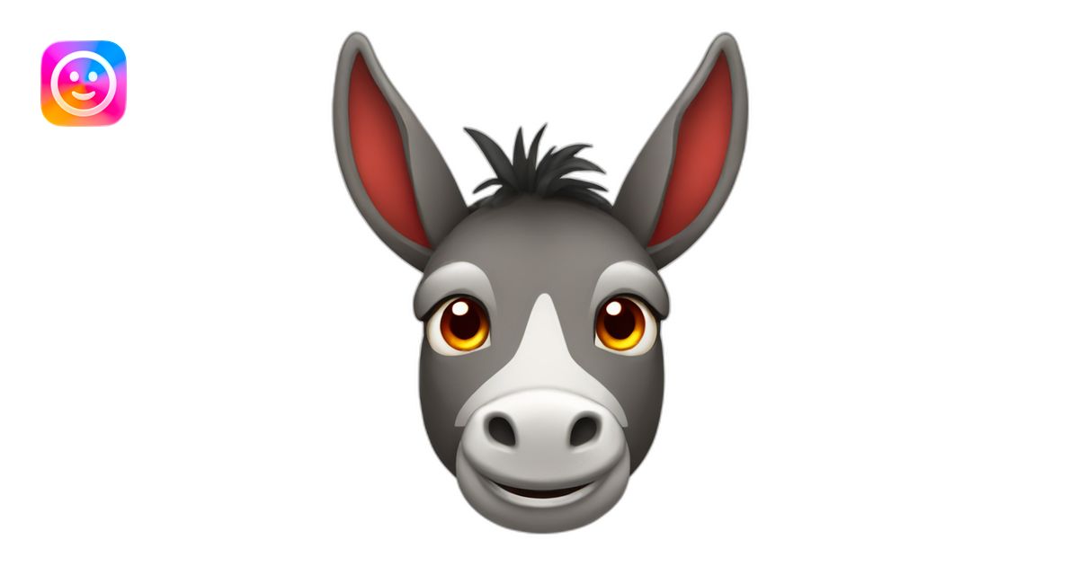 Red eyed smiley donkey emoji | AI Emoji Generator