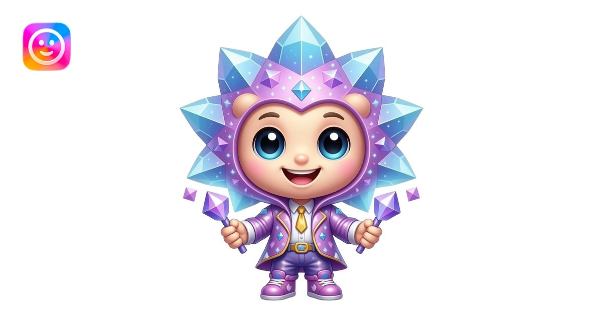 Full body magical mascot with a giant oversized head and tiny body ...